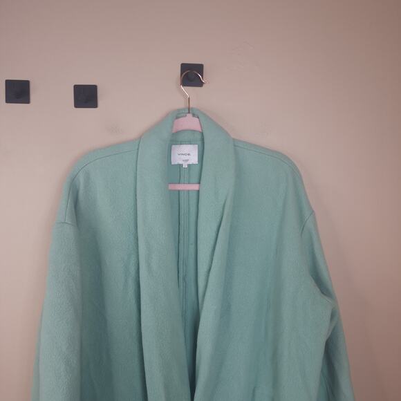 Vince Collarless Stretch Wool Coat In Mint Size L - Picture 3 of 13